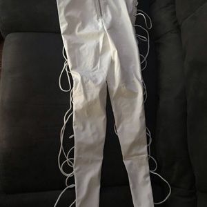 Brand new lace up faux leather pants.